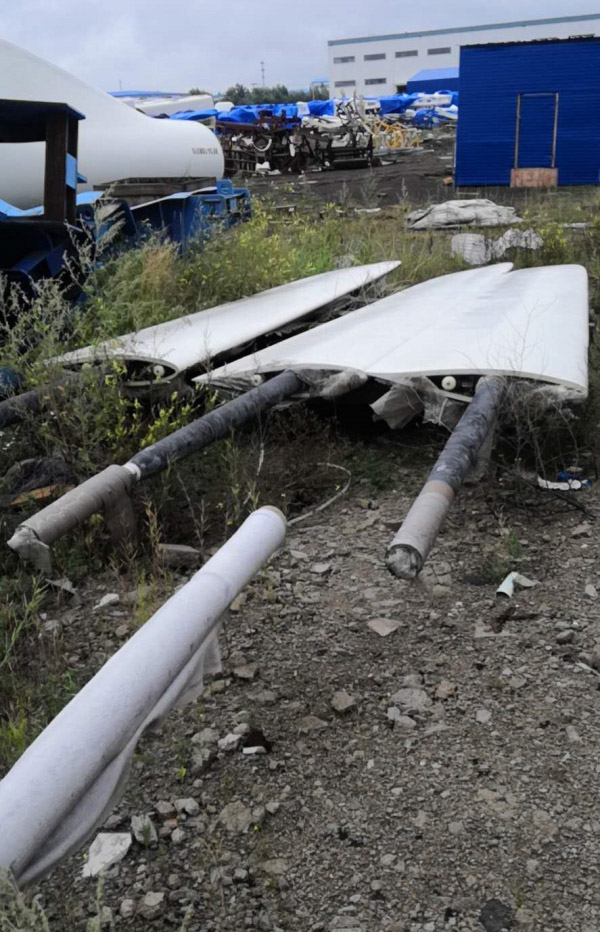 張北基地退役葉片、機(jī)艙處置現(xiàn)場(chǎng)